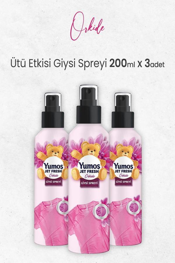 Yumoş Jet Fresh Ütü Etkisi Giysi Spreyi Orkide 200 ml x 3 Adet - Image 1