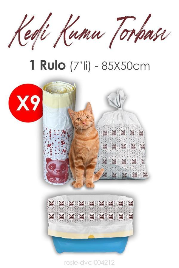 Rosie Kedi Kumu Torbası, 85x50cm Boyutunda, 7' li 9 Rulo - Image 1