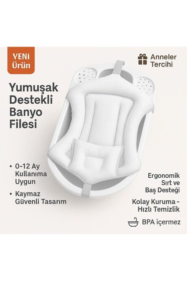Zuu Baby Kafa Yastıklı Köpük Modern File, Bebek Banyo Filesi ( Katlanır Küvet Için Uyumludur. ) - Image 1