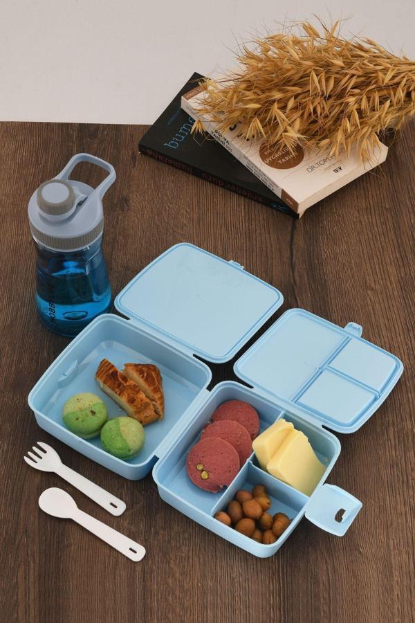 Zuu Baby Beslenme Çantası - Su Matarası 2 Li Ürün Kendinden Kaşıklı  Mavi - Image 1