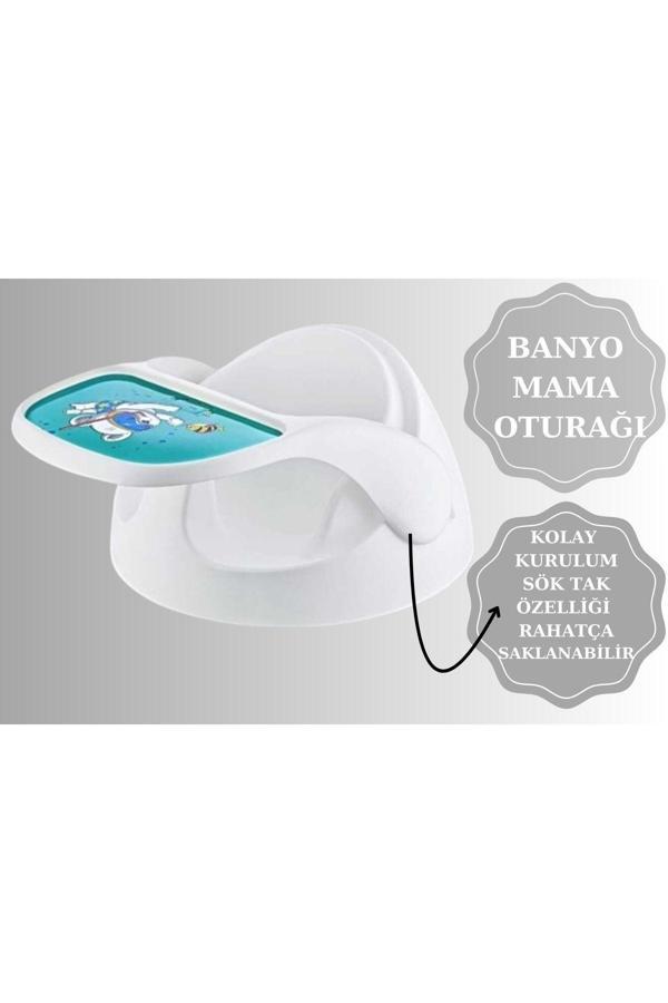 Zuu Baby Bebek Banyo Oturağı - Bebek Mama Oturağı - Bel Destekli Özer Beyaz - Image 1