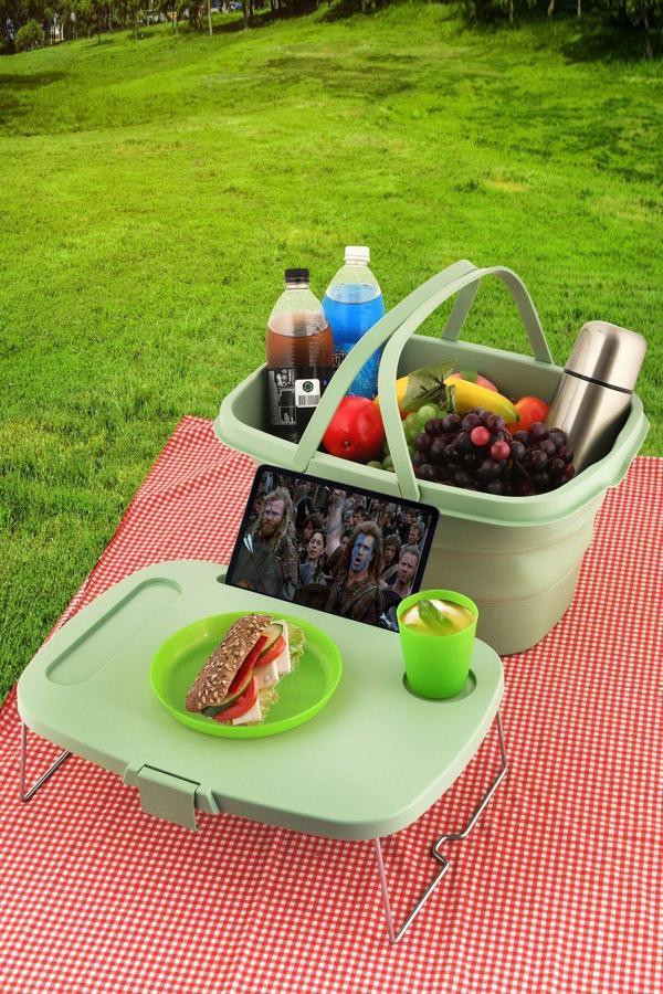 Zuu Baby Katlanır Piknik Sepeti Masalı Yeşil - Image 1