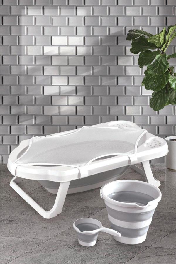 Zuu Baby Bebek Küveti  Katlanır  Banyo Seti  Hediye Fileli - Image 1