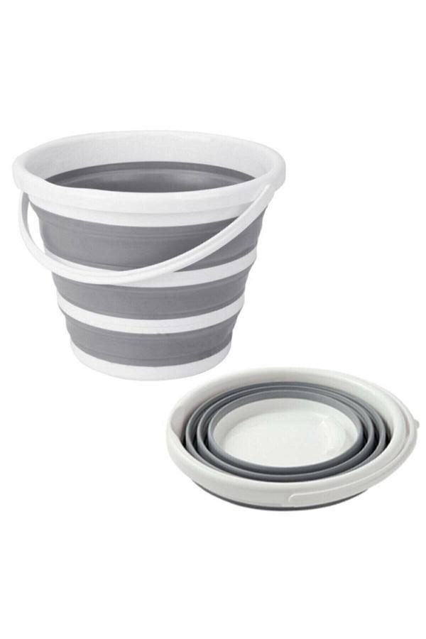 Sepetkitchen Gri Katlanabilir Kova - Image 1