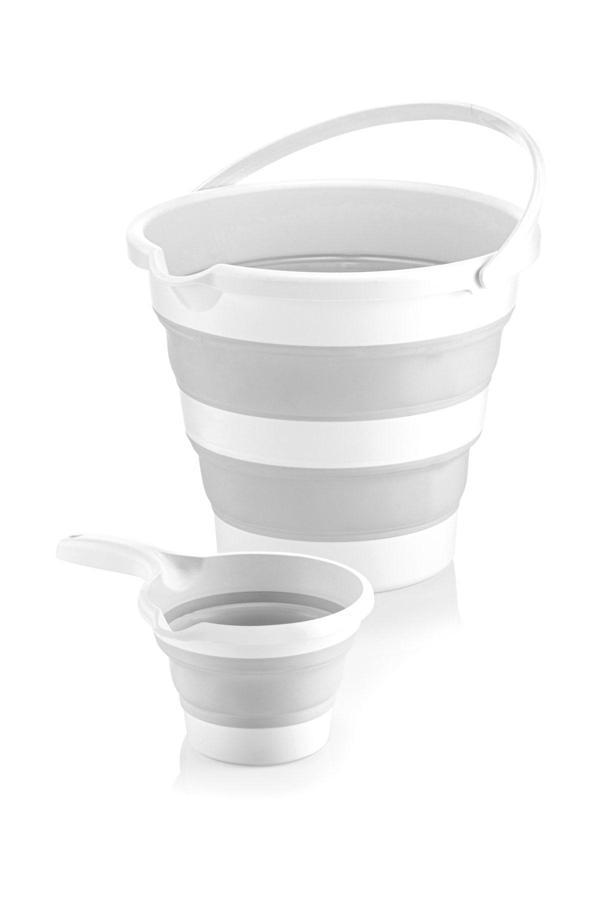 Sepetkitchen Gri Katlanabilir Kova Ve Gri Katlanabilir Maşrapa M1 - Image 1