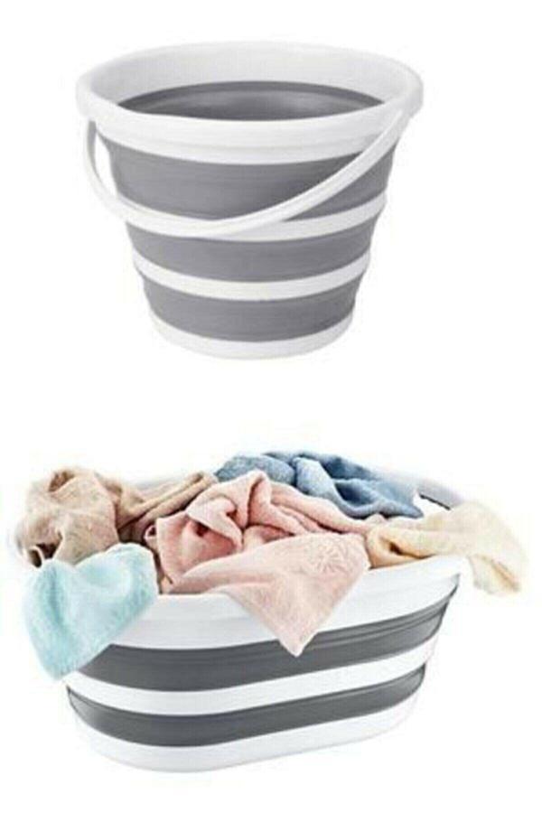 Sepetkitchen Katlanabilir Multi 2'Li Set - Katlanabilir Çamaşır Sepeti - Katlanabilir Kova - Image 1