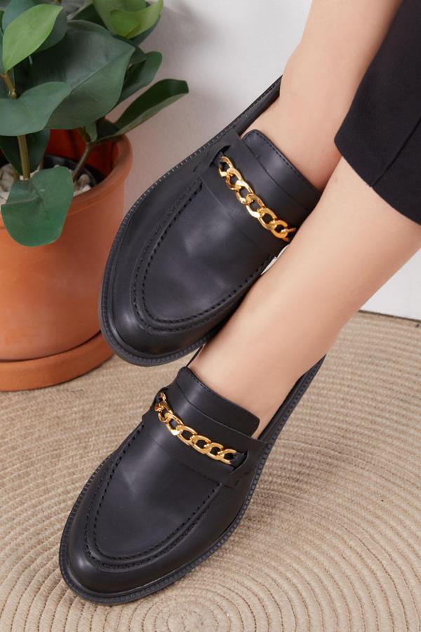 Kadın Siyah Rugan Ayakkabı - 26483 - Image 1