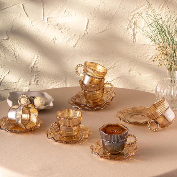 Emsan Hatrı Var Amber 80 ml 6'lı Kahve Fincanı Takımı - Image 1