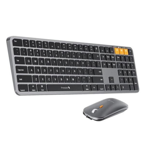 ProtoArc KM100-A Uzay Grisi Bluetooth Mac Uyumlu Sessiz Klavye Mouse Seti (CP014528) - Image 1