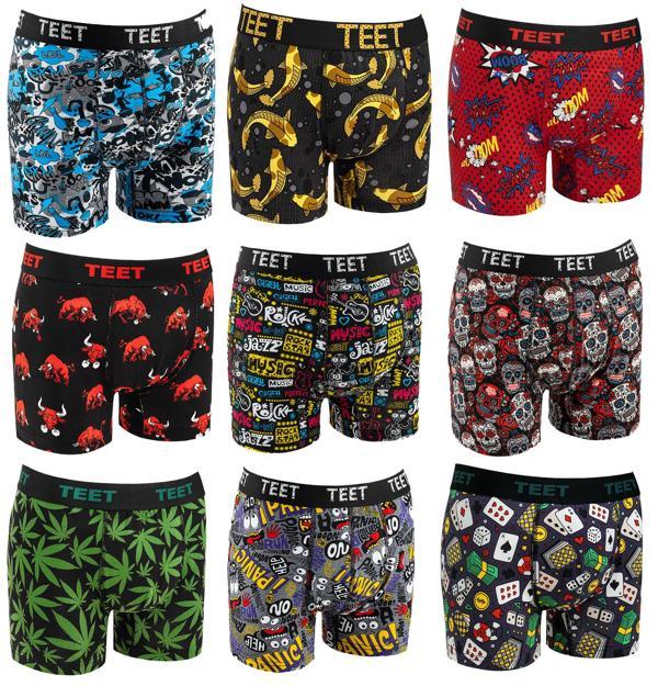 TEET Erkek Boxer Pamuklu Desenli Premium 9'lu Set - Image 1