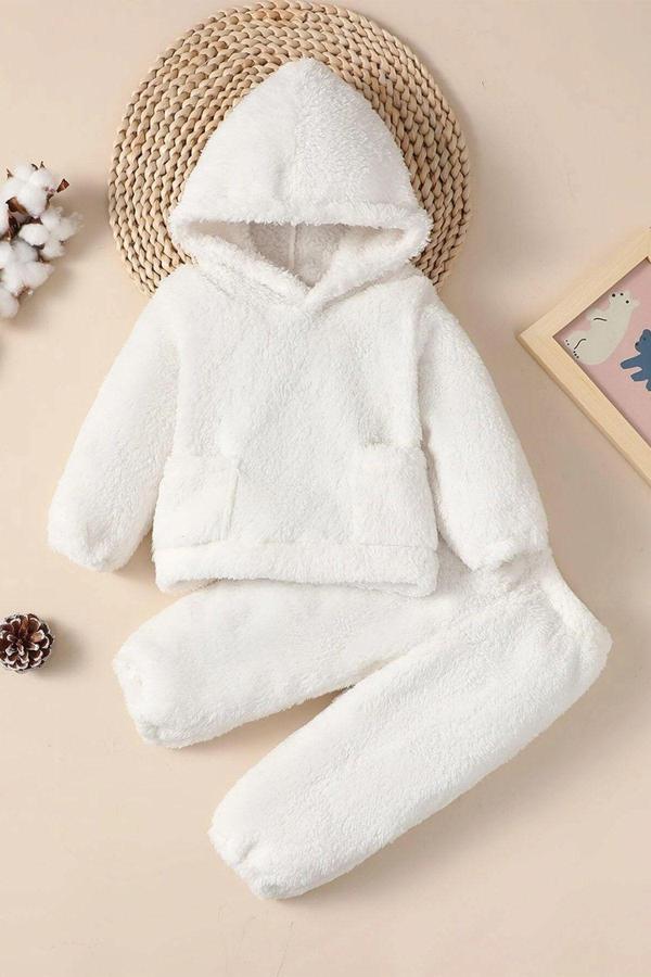 İpek Atlas Unisex Peluş Kapüşonlu Ikili Takım - Image 1