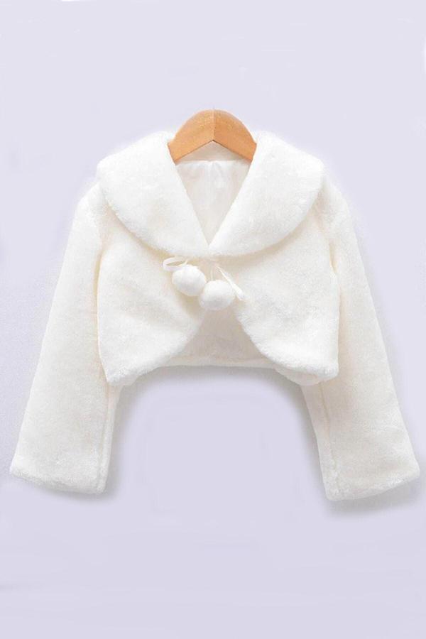 İpek Atlas Kız Çocuk Uzun Kollu Peluş Bolero - Image 1