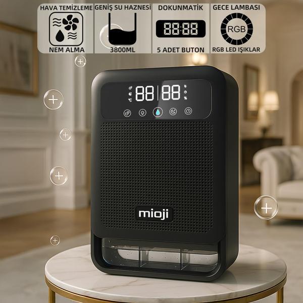 Mioji Mio 30NEC Pro 3.8 Litre Çift Göstergeli Nem Alma ve İyon Hava Temizleme Cihazı - Siyah - Image 1