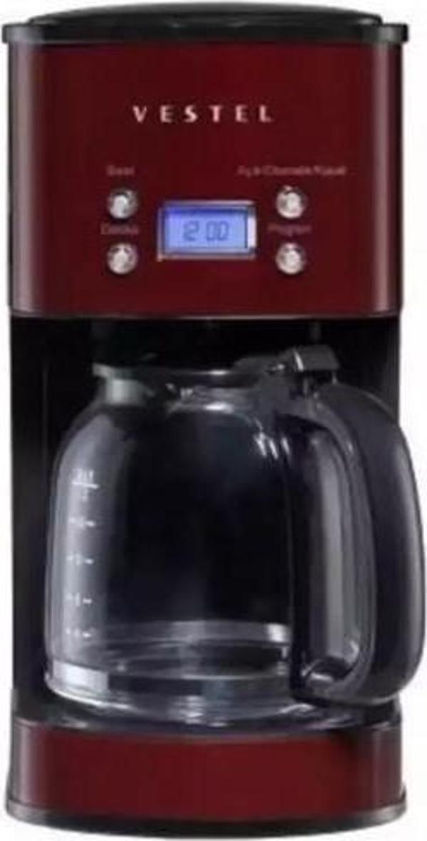 easytekno Vestel Retro Bordo Filtre Kahve Makinası 1000w 12 Fincan Kapasite - Image 1