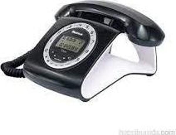 Multitek Retro Özel Tasarımlı Kablolu Siyah-Kırmızı Masa Üstü Telefon - Image 1