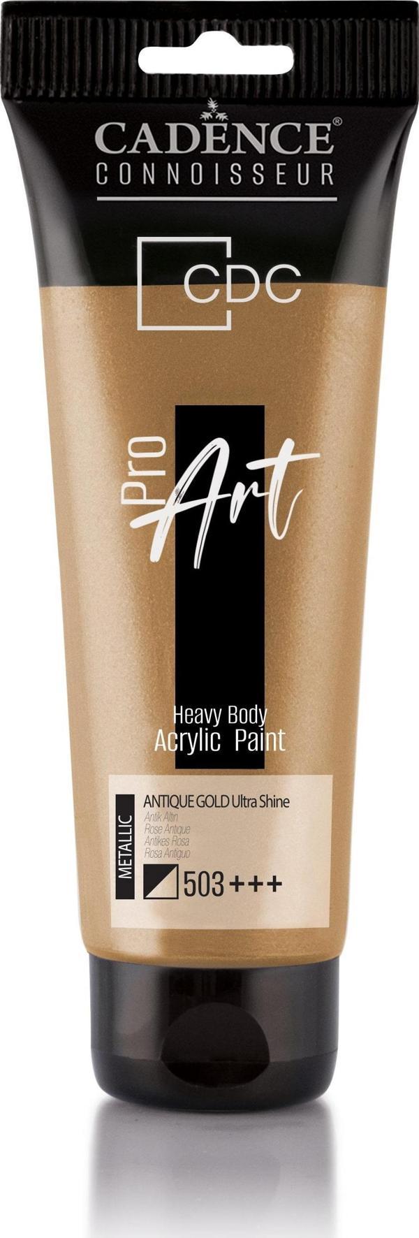 Cadence PROART HEAVY BODY  METALİK ULTRA PARLAK AKRİLİK BOYA PRD-503 ANTIK ALTIN 120 ml - Image 1