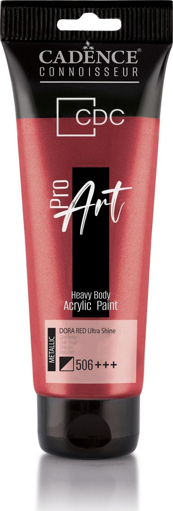 Cadence PROART HEAVY BODY  METALİK ULTRA PARLAK AKRİLİK BOYA PRD-506 DORA KIRMIZI 120 ml - Image 1