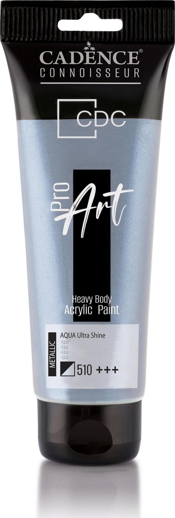 Cadence PROART HEAVY BODY  METALİK ULTRA PARLAK AKRİLİK BOYA PRD-510 AQUA 120 ml - Image 1