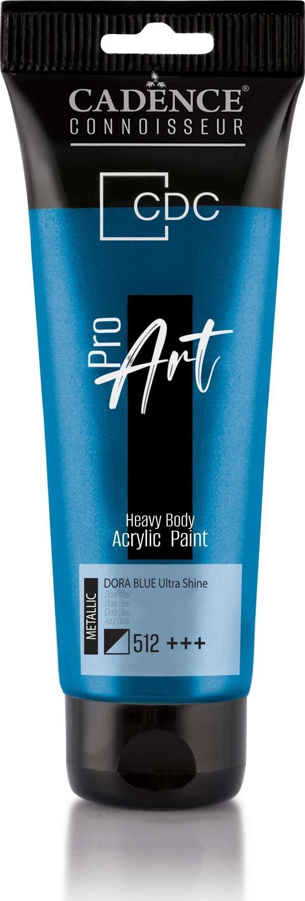 Cadence PROART HEAVY BODY  METALİK ULTRA PARLAK AKRİLİK BOYA PRD-512 DORA MAVİ 120 ml - Image 1