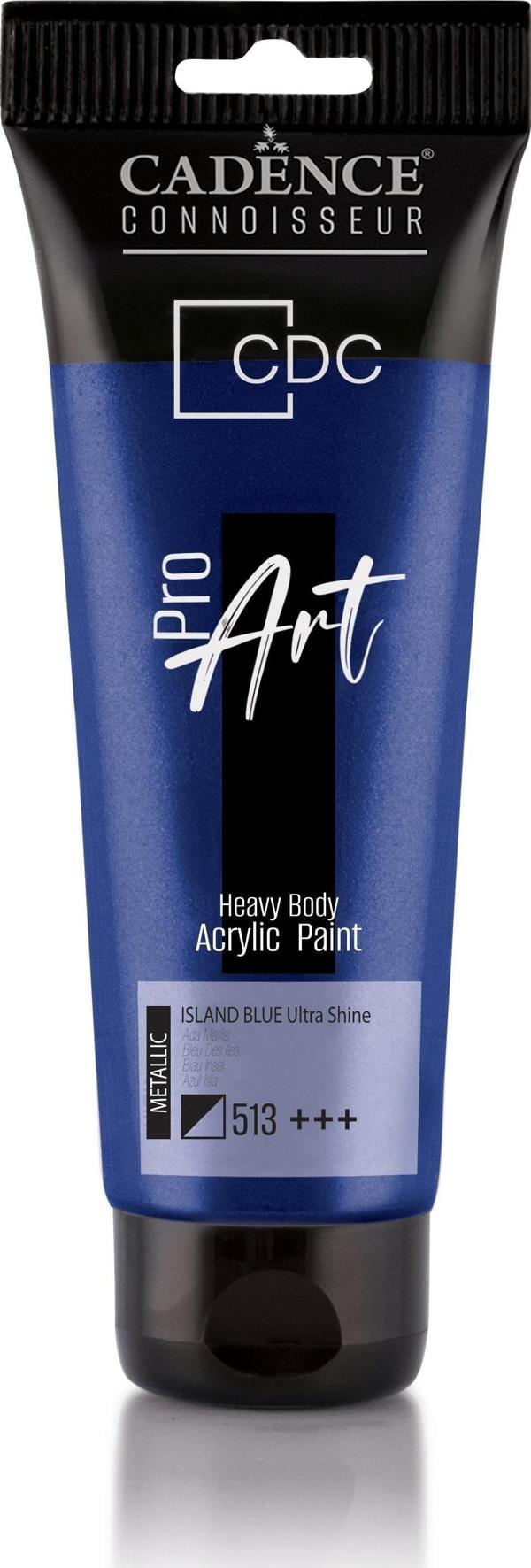 Cadence PROART HEAVY BODY  METALİK ULTRA PARLAK AKRİLİK BOYA PRD-513 ADA MAVİSİ 120 ml - Image 1