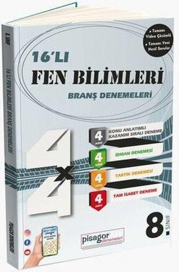 8. Sınıf Pisagor Fen Bilimleri 16'lı Branş Denemeleri - Zeka Küpü Yayınları - Image 1