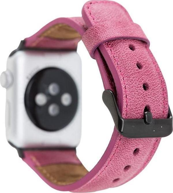 Bouletta Apple Watch Uyumlu Deri Kordon 38-40-41mm TN08 Pembe - Image 1