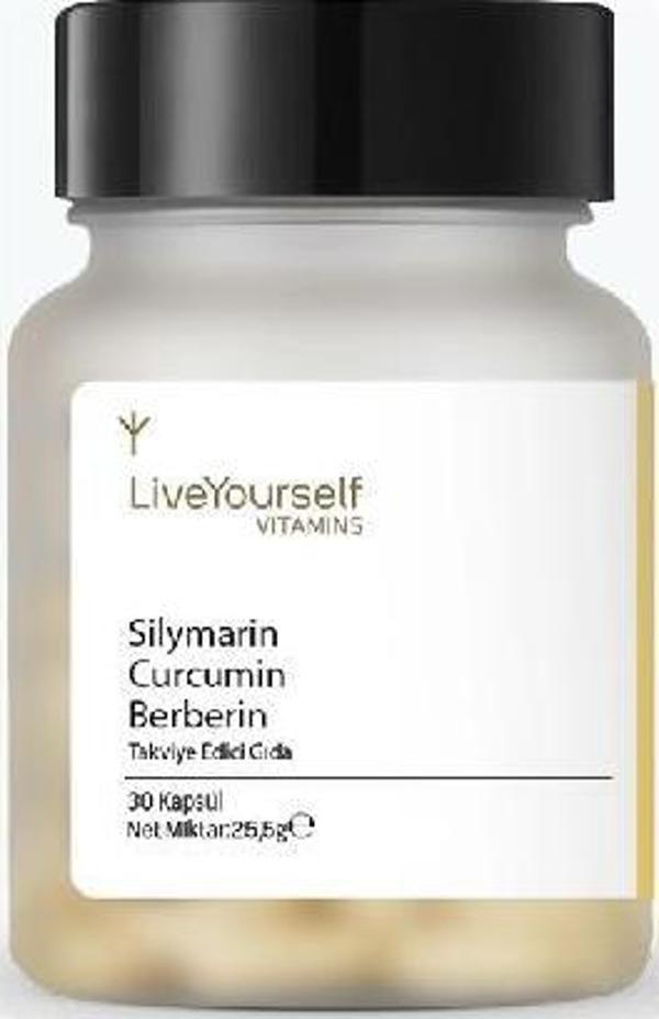 LiveYourself Vitamins Silymarin Curcumin Takviye Edici Gıda 30 Kapsül - Image 1