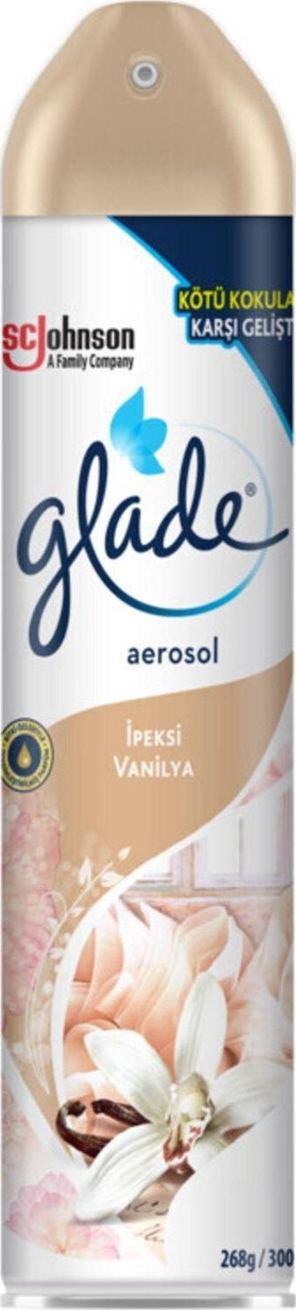 Glade Hava Tazeleyici Aerosol Oda Kokusu İpeksi Vanilya, 300ml - Image 1