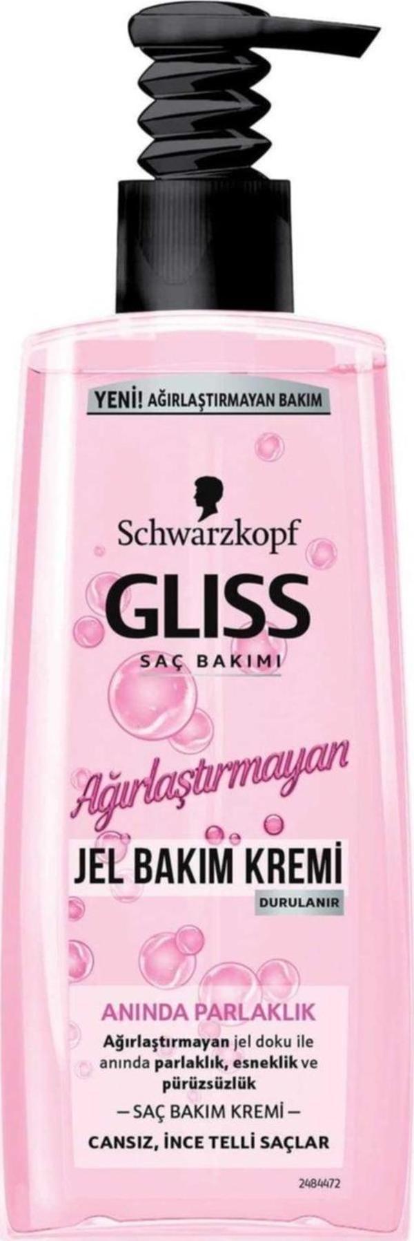 Gliss Ağırlaştırmayan Jel Saç Bakım Kremi Anında Parlaklık - Image 1