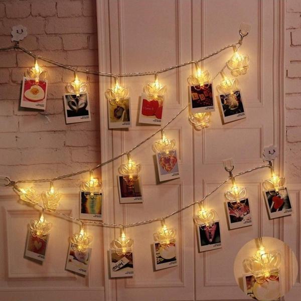 Kuzey Kelebek Mandal Led Işık Gün Işığı Led Işık Butterfly Clips String Led Lights Pilli Pilli Led Işık - Image 1