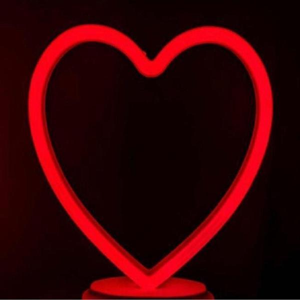 Kuzey Kırmızı Kalpli Led Işık Yılbaşı Işıkları Decor Heart Red Led Light Pilli Led Işık Kırmızı Neon Işık - Image 1