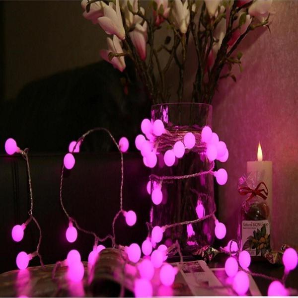 Kuzey 4.30 Metre Pembe Top Led Işık Pembe Işık 220 V Fişli Yılbaşı Ağacı Işığı Pembe Top Işık Pembe Led - Image 1