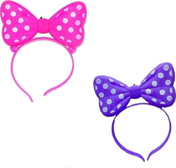 Kuzey Mor Minnie Mouse Işıklı Taç Pembe Minnie Mouse Işıklı Taç 2 Adet Headband Led Light Parti Işığı - Image 1