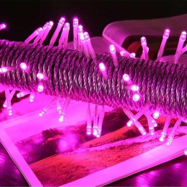 Kuzey Pembe Yılbaşı Ağacı Işığı 10 Metre Pembe Led Işık 100 Led Lambalı Fişli Noel Işığı Yılbaşı Işığı - Image 1
