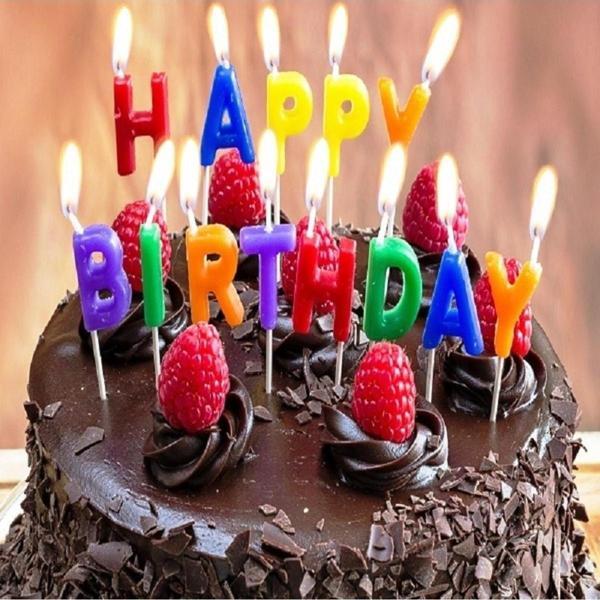 Kuzey Renkli Yazılı Happy Bırthday Doğum Günü Mumu Renkli Happy Bırthday Pasta Mumu Happy Bırthday Candle - Image 1