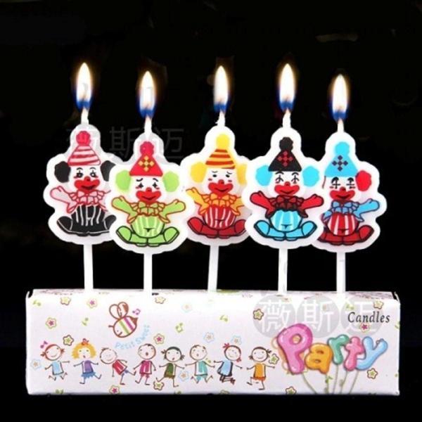 Kuzey Clown Bırthday Candle Vıp Kalite Palyaçolu Pasta Mumu 5 Adet Palyaçolu Doğum Günü Mumu Palyaço Mum - Image 1
