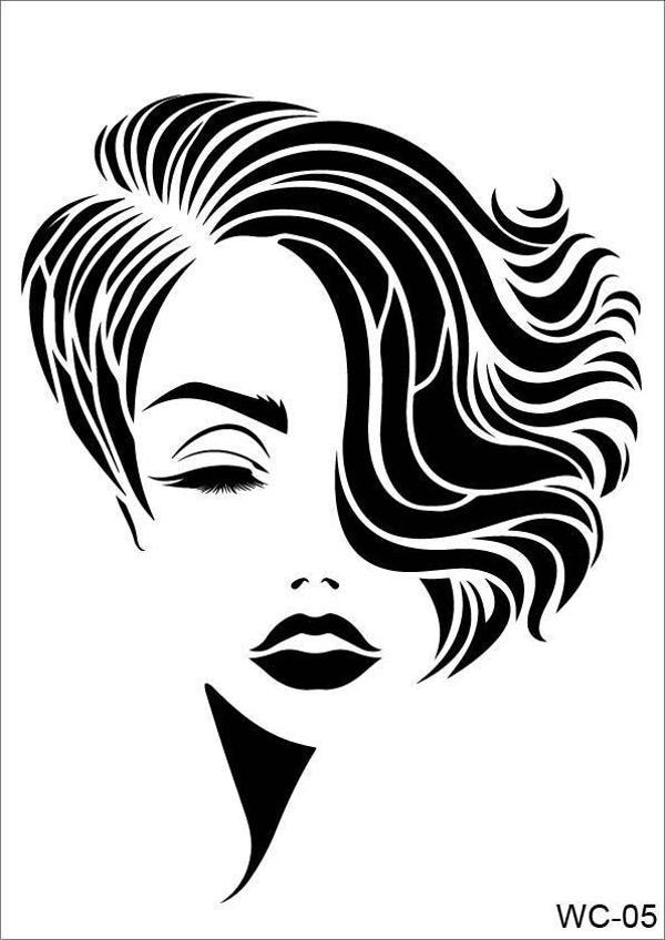 KADIN SİLÜET STENCIL WC05 21X29 - Image 1