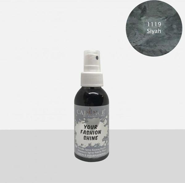 KUMAŞ SPREY BOYA METALİK FS-1119 SİYAH 100ML - Image 1