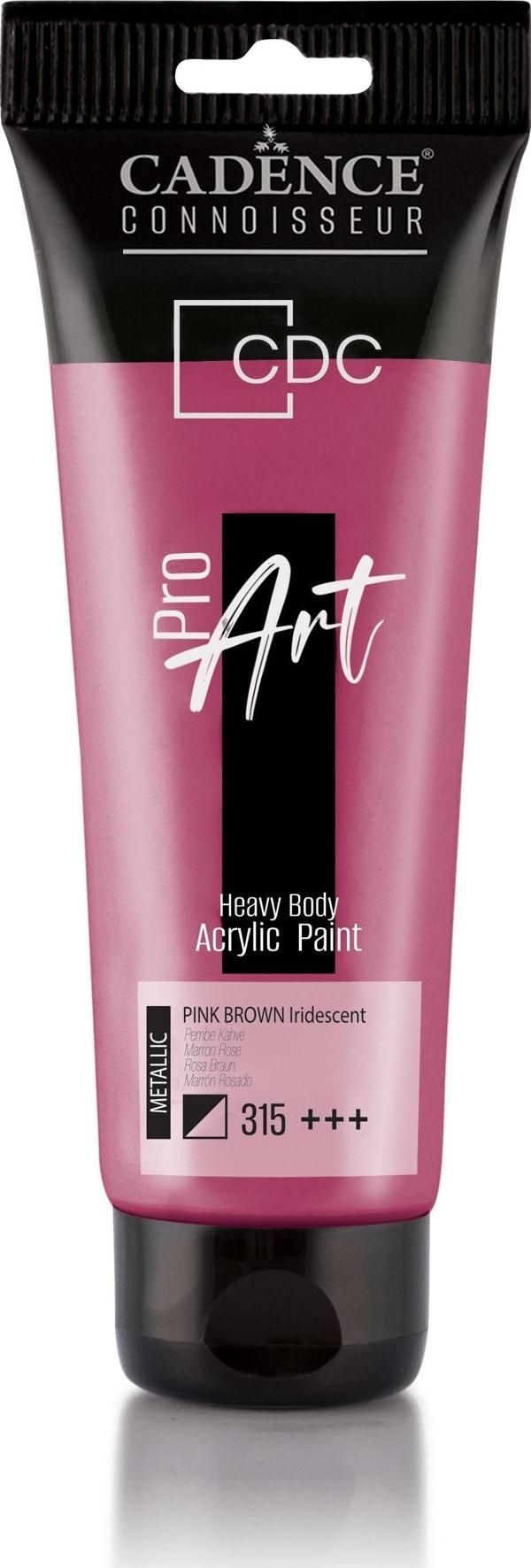 PROART HEAVY BODY METALİK  AKRİLİK BOYA PRM-315 PEMBE KAHVE 120ML - Image 1
