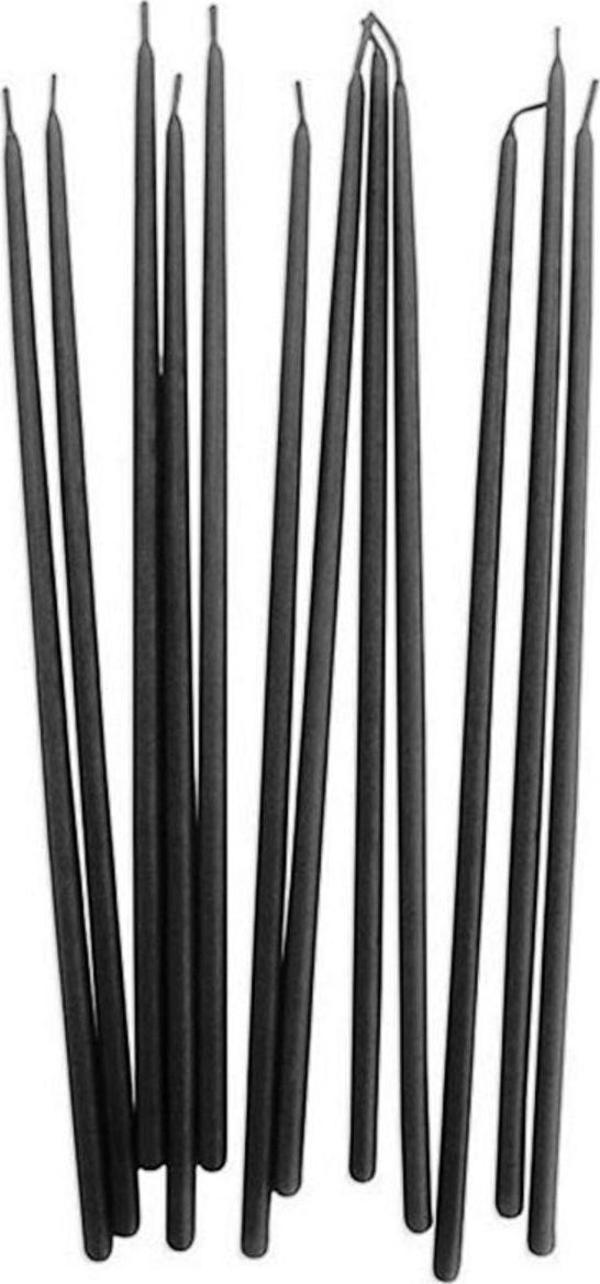 Kuzey 12 Adet Siyah Arınma Mumu Siyah Uzun Mum Siyah Ince Mum Siyah Mum Church Black Candles Kilise Mumu - Image 1