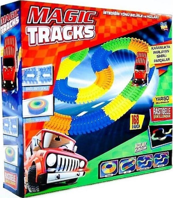 Kuzey Magıc Track Yarış Pisti Fosforlu Raylar 168 Parça 2.10 Cm 1 Arabalı Eğitici Oyuncak Yarış Seti - Image 1