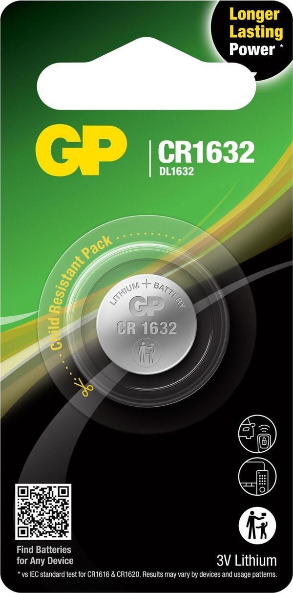 GP Batteries CR1632-U1 3V Lityum Düğme Pil Tekli Kart - Image 1