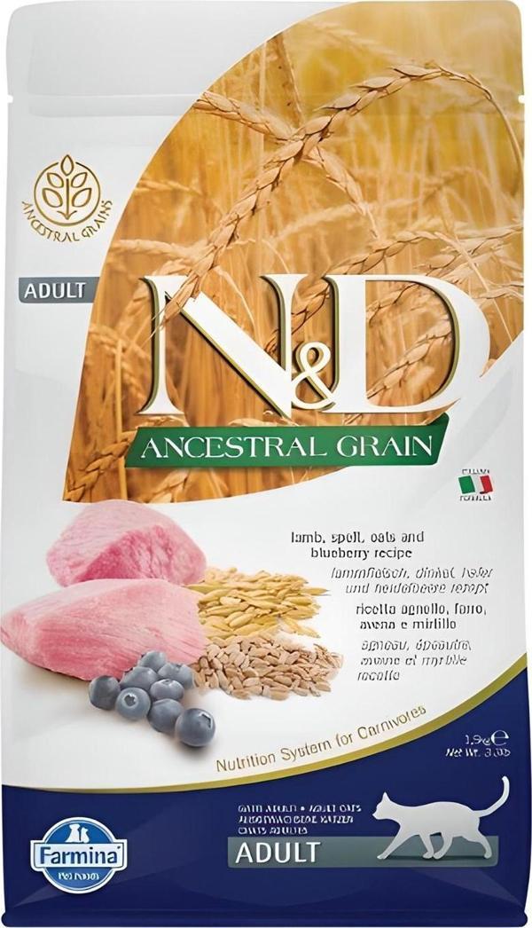 N&D Düşük Tahıllı Kuzulu Yaban Mersinli Kedi Maması 1,5 Kg - Image 1