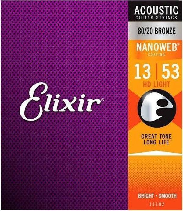 Elixir 013-053 Nanoweb Bronz Akustik Gitar Teli (11182) - Image 1