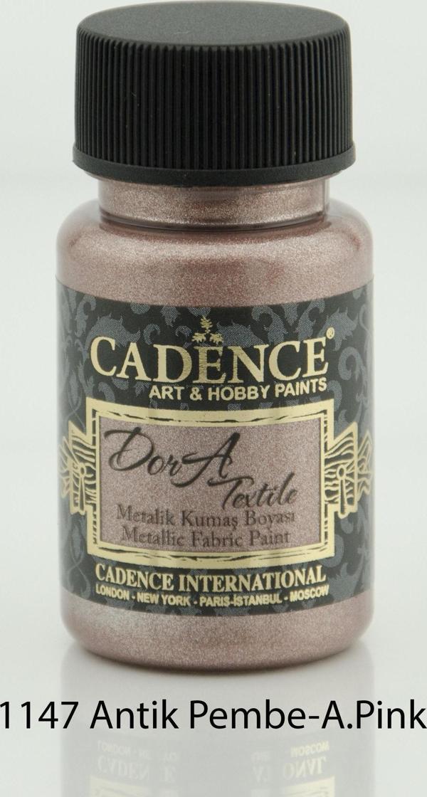 DORA KUMAŞ METALİK 1147 ANTİK PEMBE 50ML - Image 1