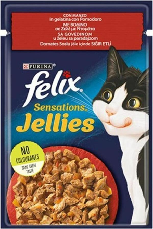 Felix Sensation Sığır Etli Domatesli Kedi Konservesi 85 - Image 1