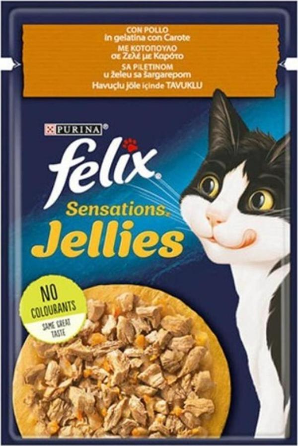 Felix Sensations Tavuk Havuç Jel Pouch Kedi Konservesi 85 Gr - Image 1
