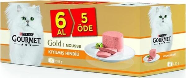 Gourmet Gold Hindi Etli Yetişkin Kıyılmış Kedi Konservesi 6 Al 5 Öde - Image 1
