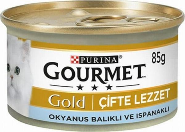 Gourmet Gold Ispanaklı ve Balıklı Kedi Konservesi 85 Gr - Image 1