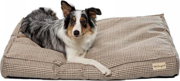 Pet Comfort Lima  Bej Kareli Köpek Yatağı M 90x60cm - Image 1